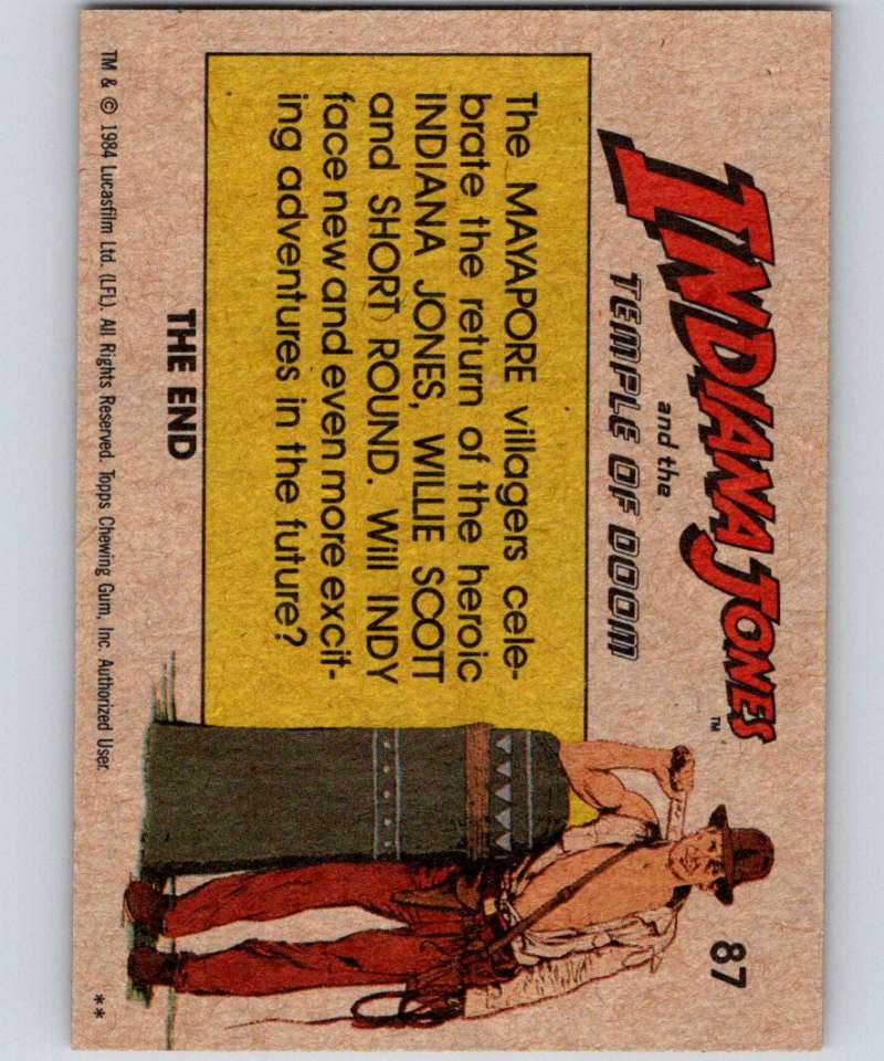1984 Topps Indiana Jones and the Temple of Doom #87 The Adventure Concludes