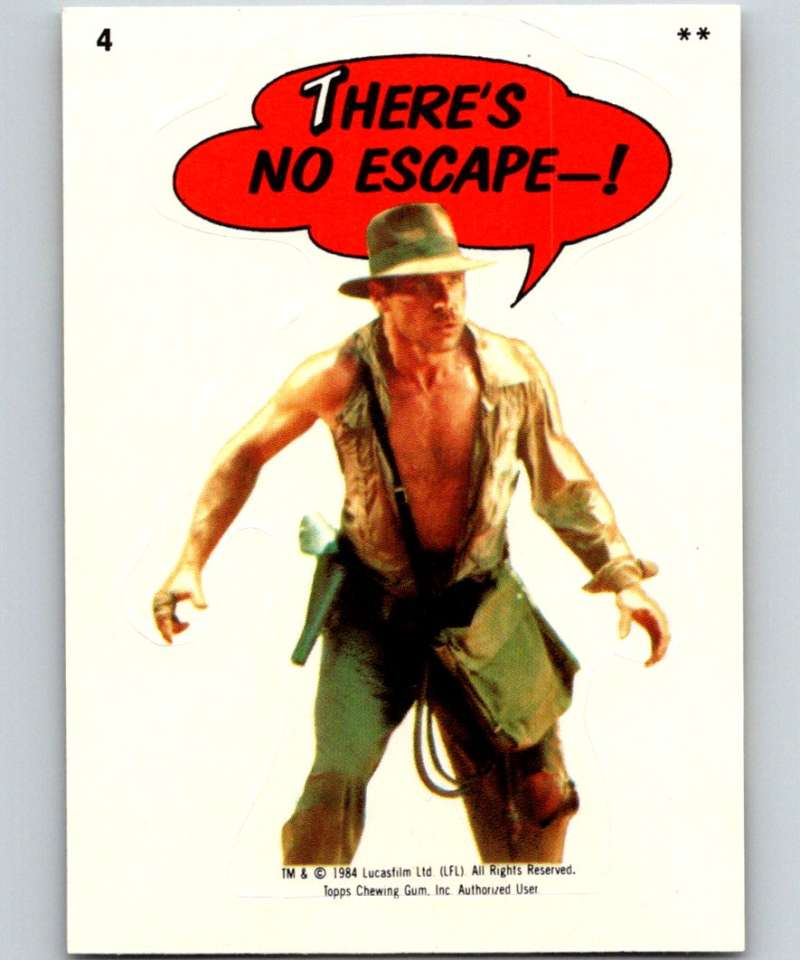 1984 Topps Indiana Jones and the Temple of Doom Stickers #4 There's No Escape--!