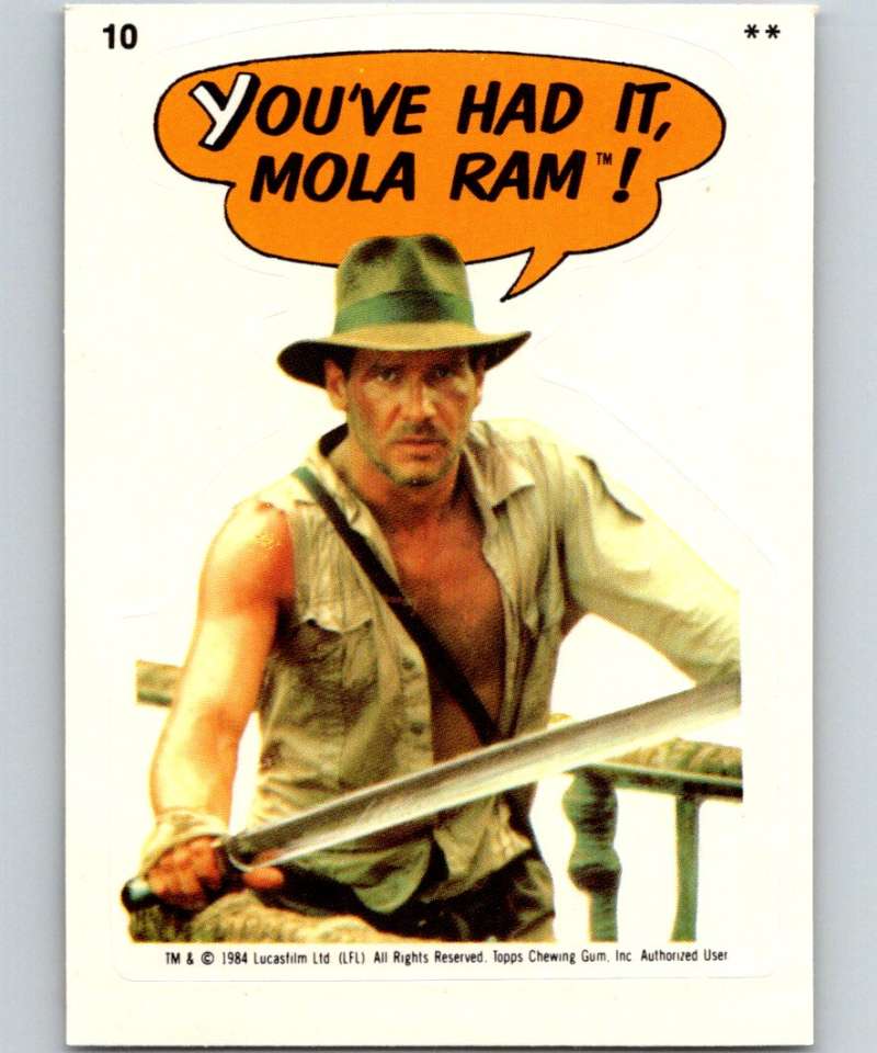1984 Topps Indiana Jones and the Temple of Doom Stickers #10 You've Had It/Mola Ram!