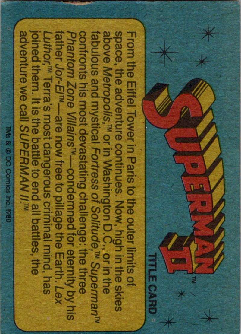 1980 Topps Superman II #1 Superman II