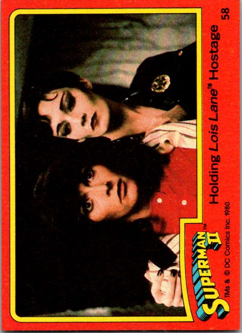 1980 Topps Superman II #58 Holding Lois Lane Hostage Image 1
