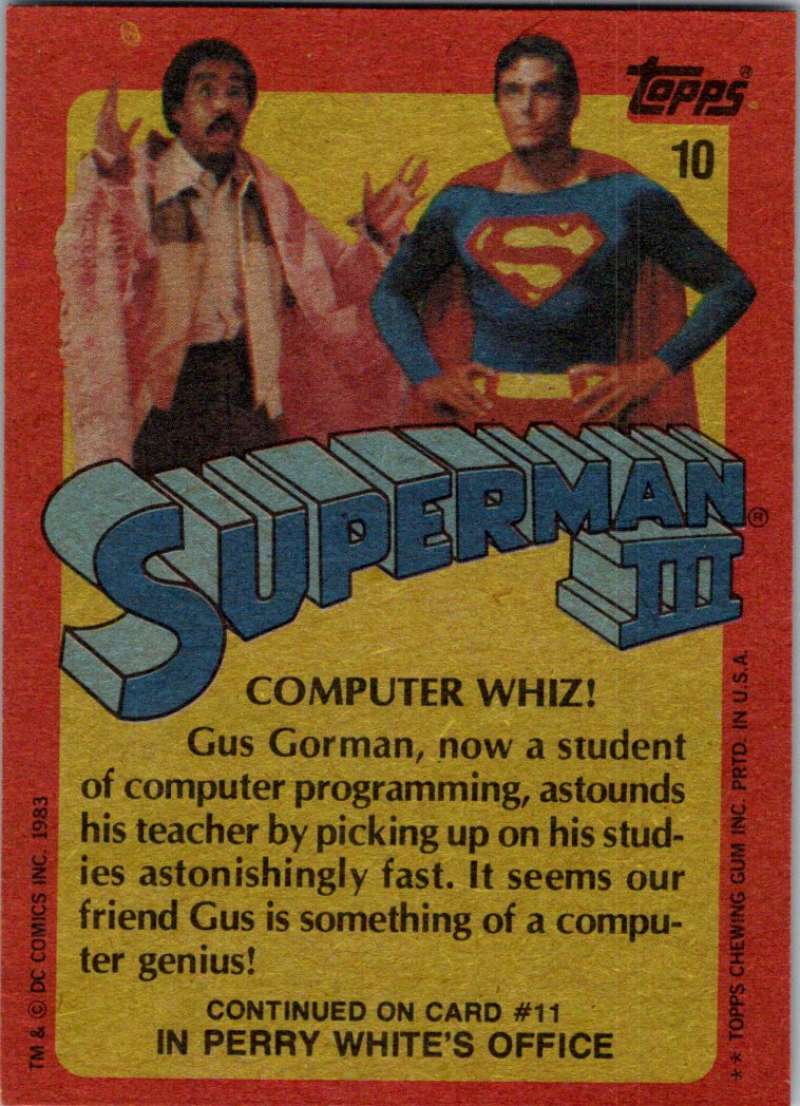 1983 Topps Superman III #10 Computer Whiz! Image 2