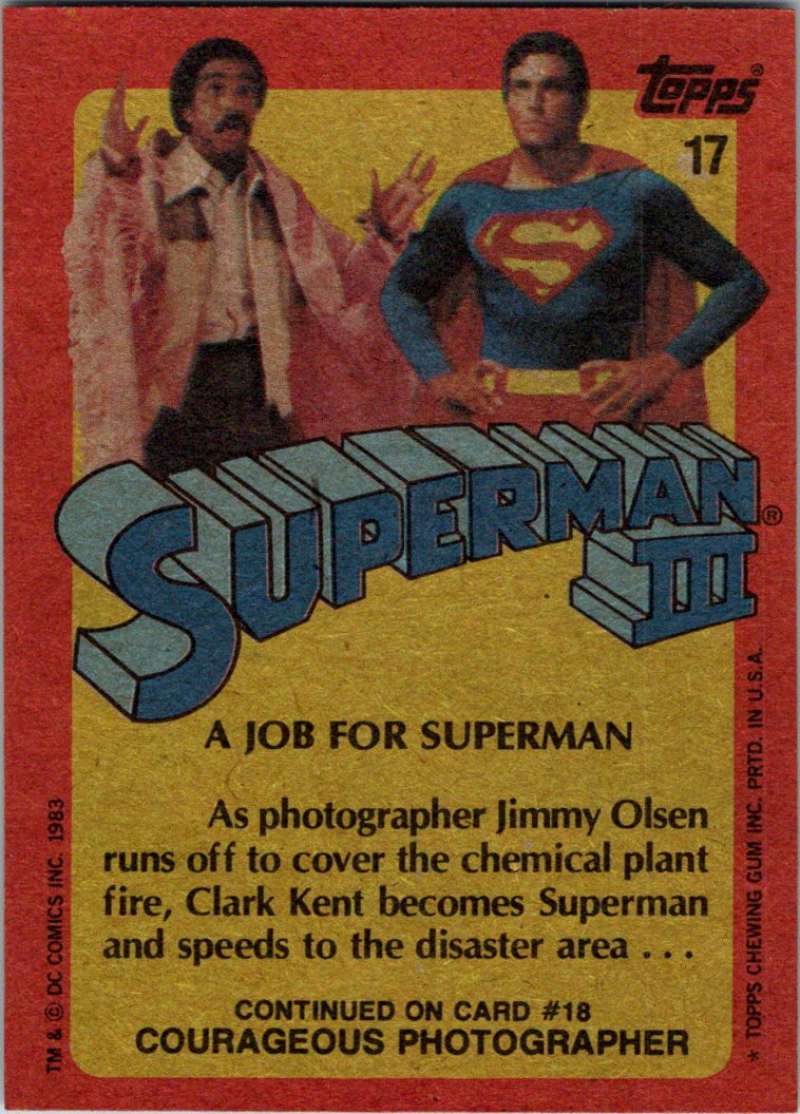 1983 Topps Superman III #17 A Job for Superman