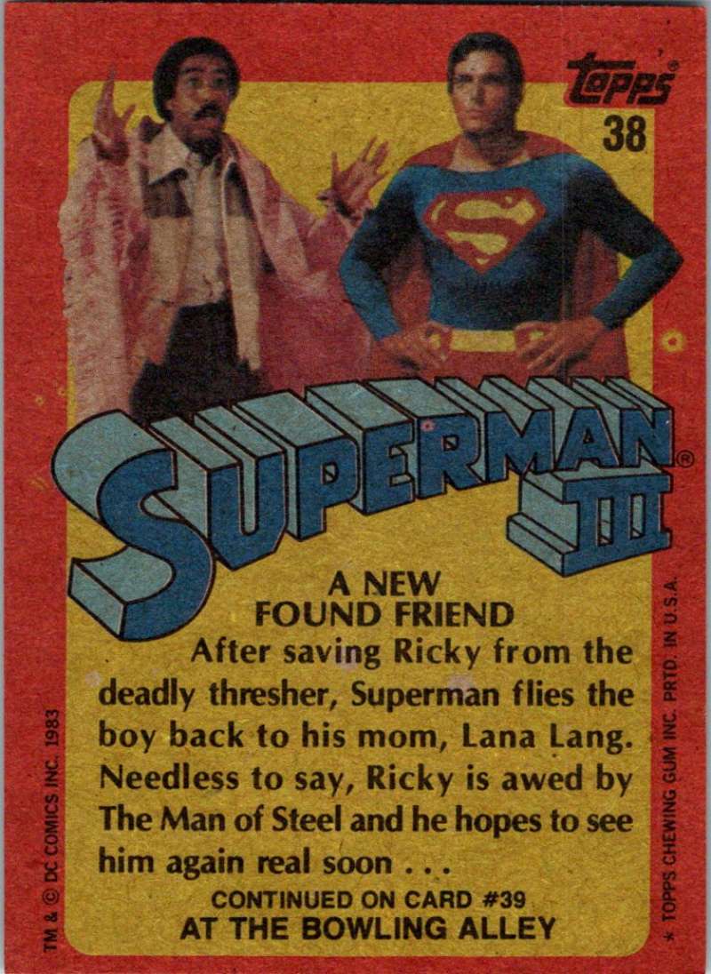 1983 Topps Superman III #38 A New Found Friend