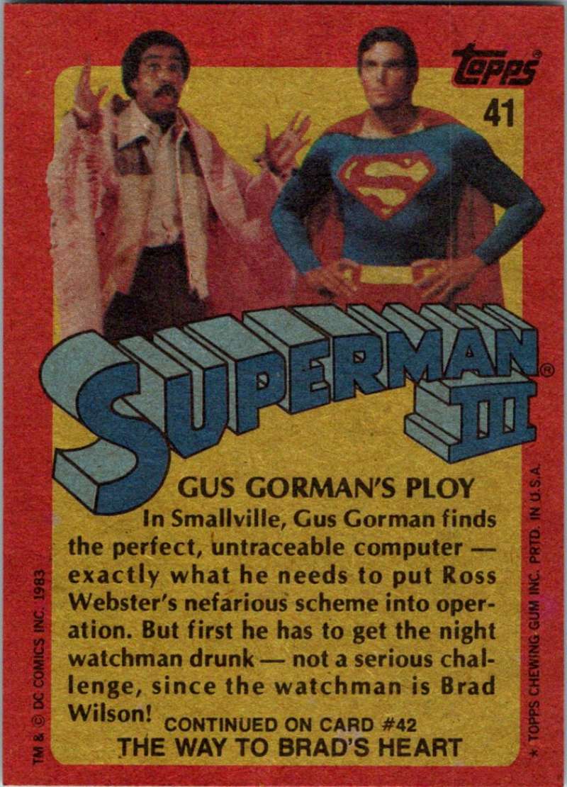 1983 Topps Superman III #41 Gus Gorman's Ploy Image 2