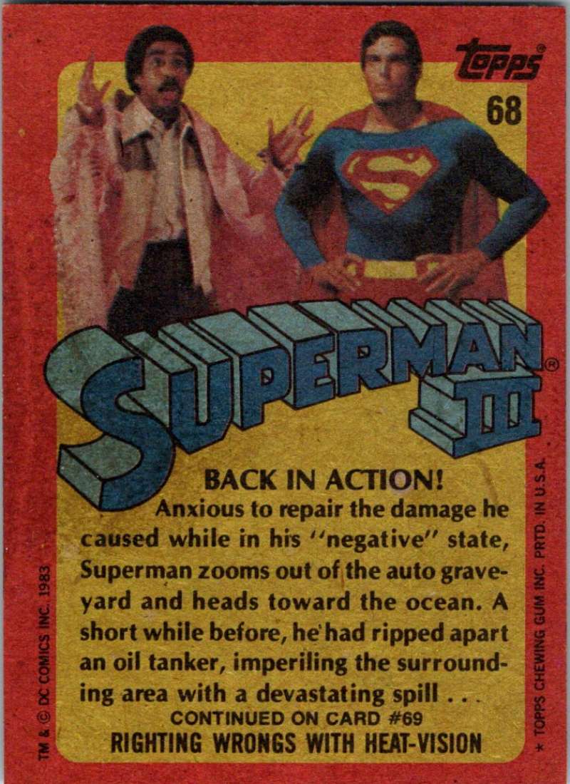 1983 Topps Superman III #68 Back in Action!