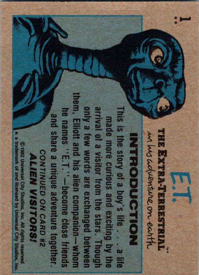 1982 Topps E.T. The Extraterrestrial #1 E.T. the Extra-Terrestrial