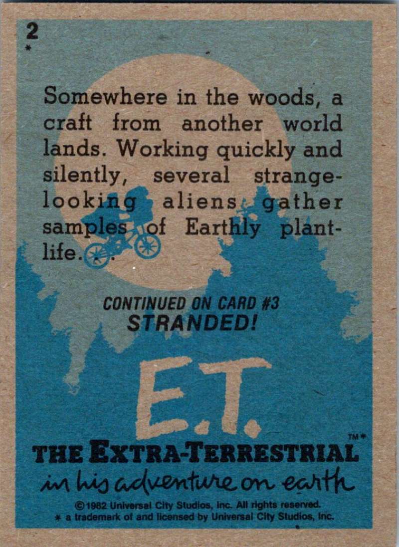 1982 Topps E.T. The Extraterrestrial #2 Alien Visitors! Image 2