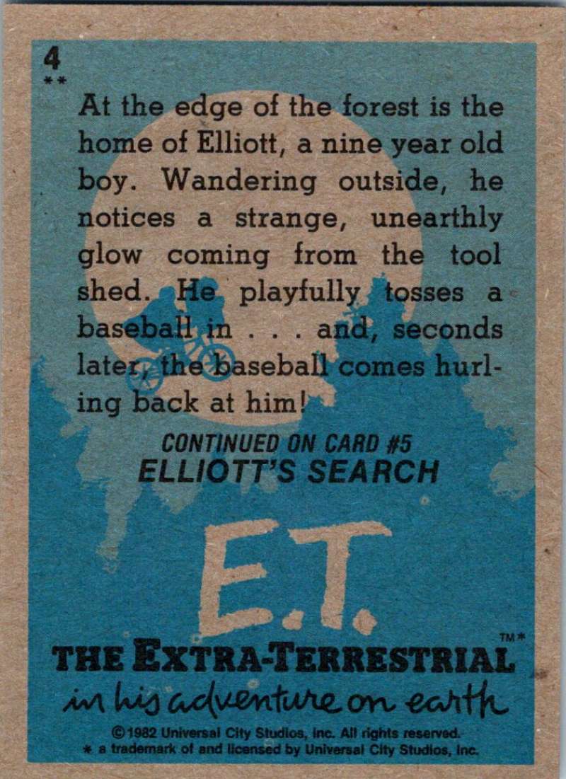 1982 Topps E.T. The Extraterrestrial #4 Mysterious Glow! Image 2