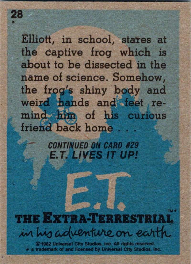1982 Topps E.T. The Extraterrestrial #28 Elliott in School Image 2