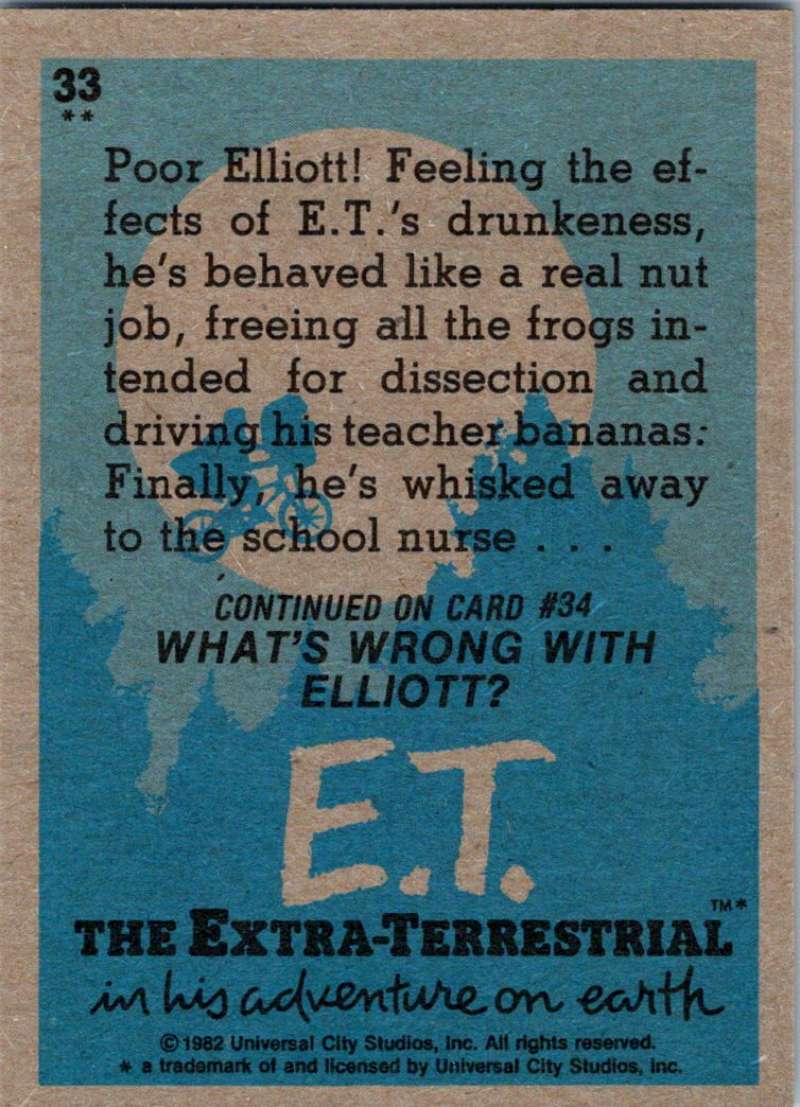 1982 Topps E.T. The Extraterrestrial #33 Trouble for Elliott! Image 2