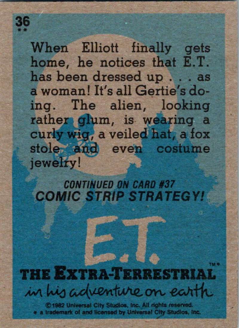 1982 Topps E.T. The Extraterrestrial #36 Dressed Up By Gertie! Image 2
