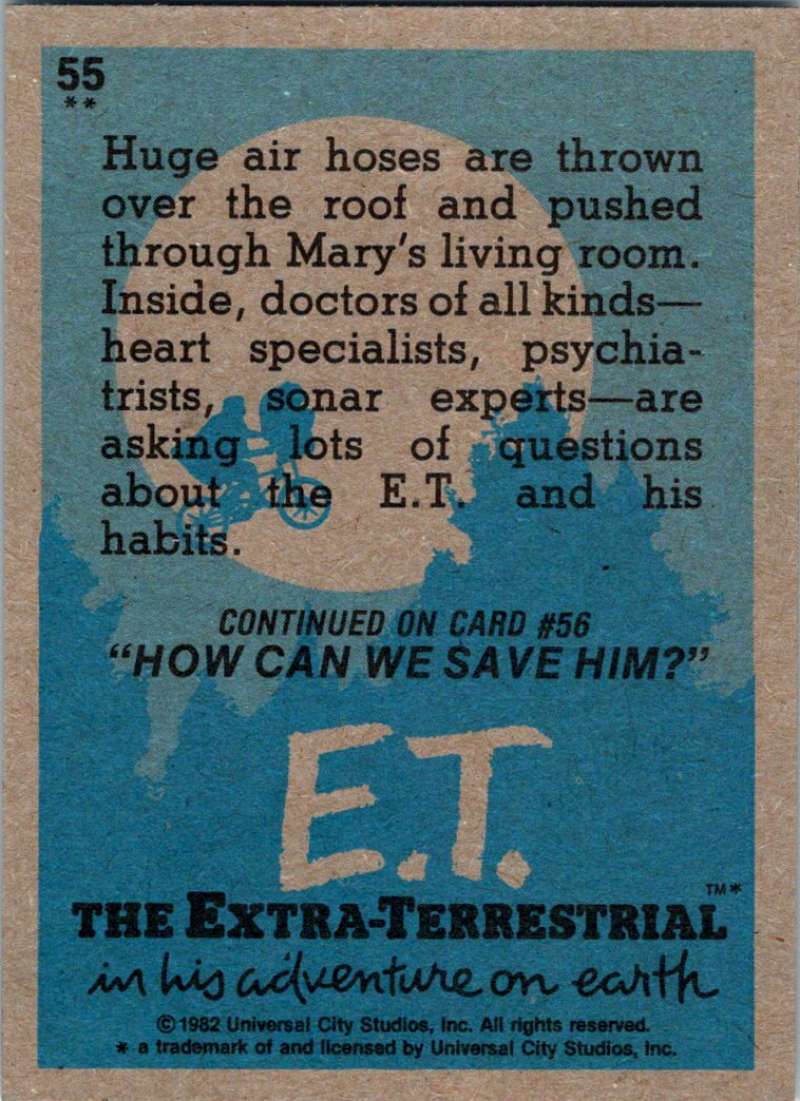 1982 Topps E.T. The Extraterrestrial #55 The Air Hose Image 2