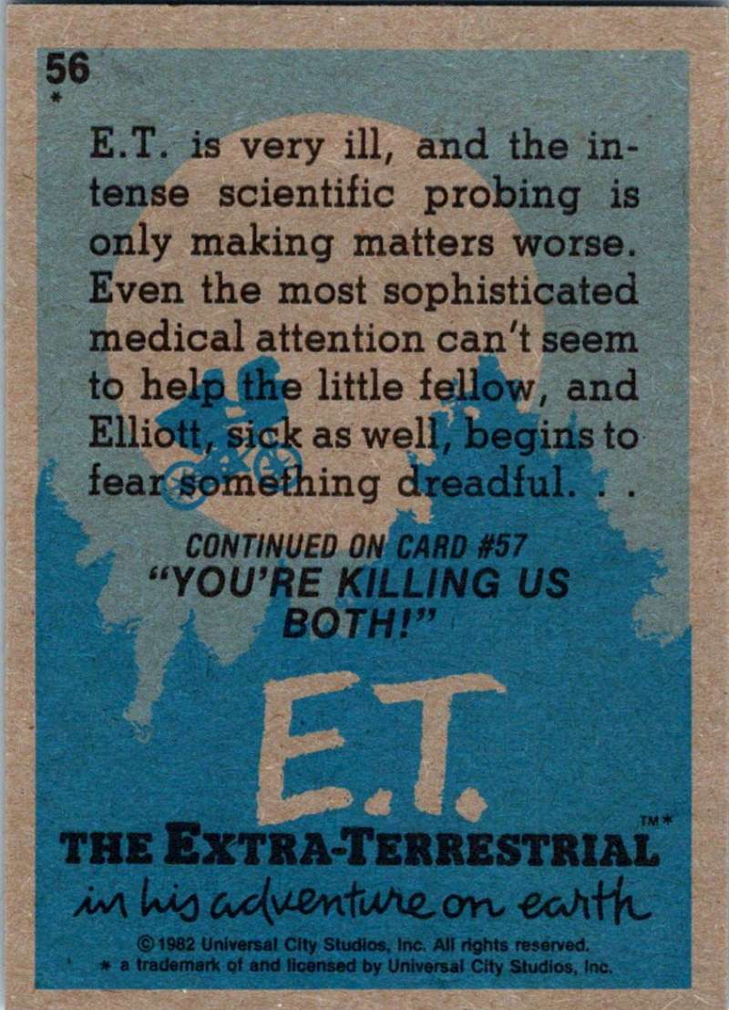 1982 Topps E.T. The Extraterrestrial #56 How Can We Save Him? Image 2