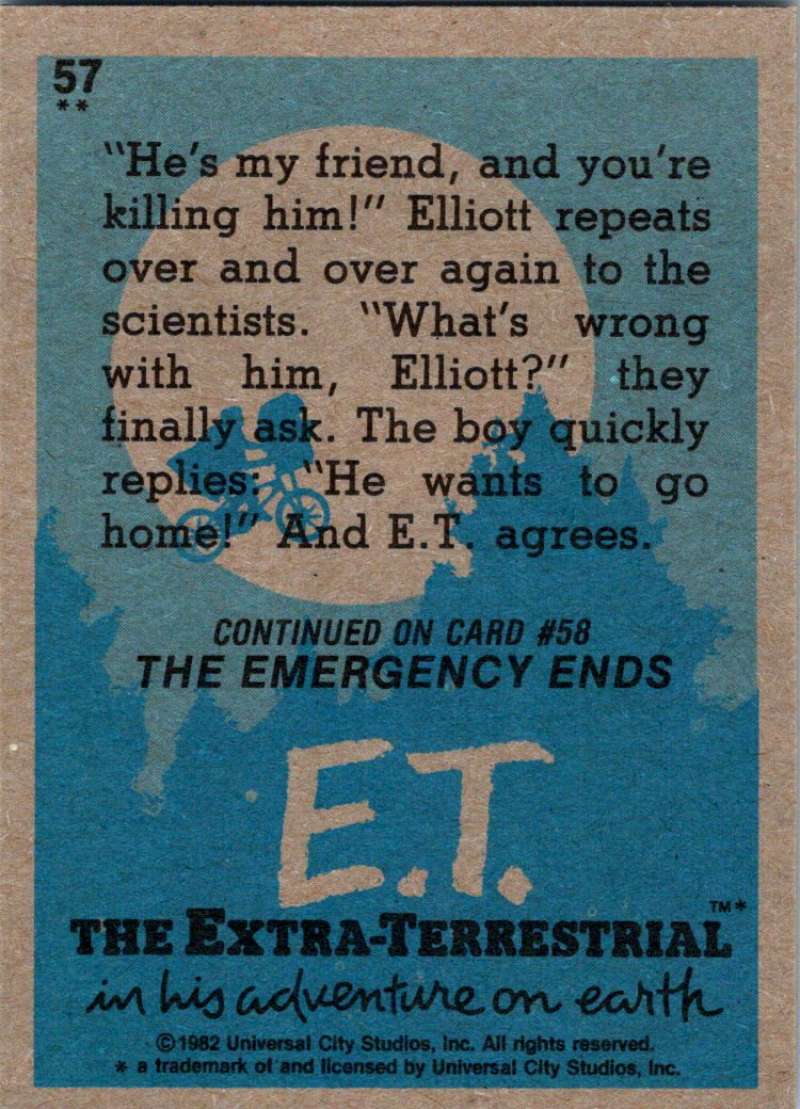 1982 Topps E.T. The Extraterrestrial #57 You're Killing Us Both! Image 2