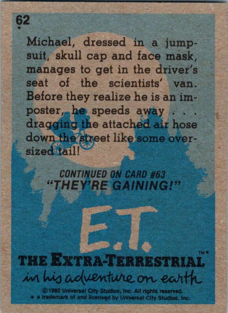 1982 Topps E.T. The Extraterrestrial #62 Van to Freedom! Image 2