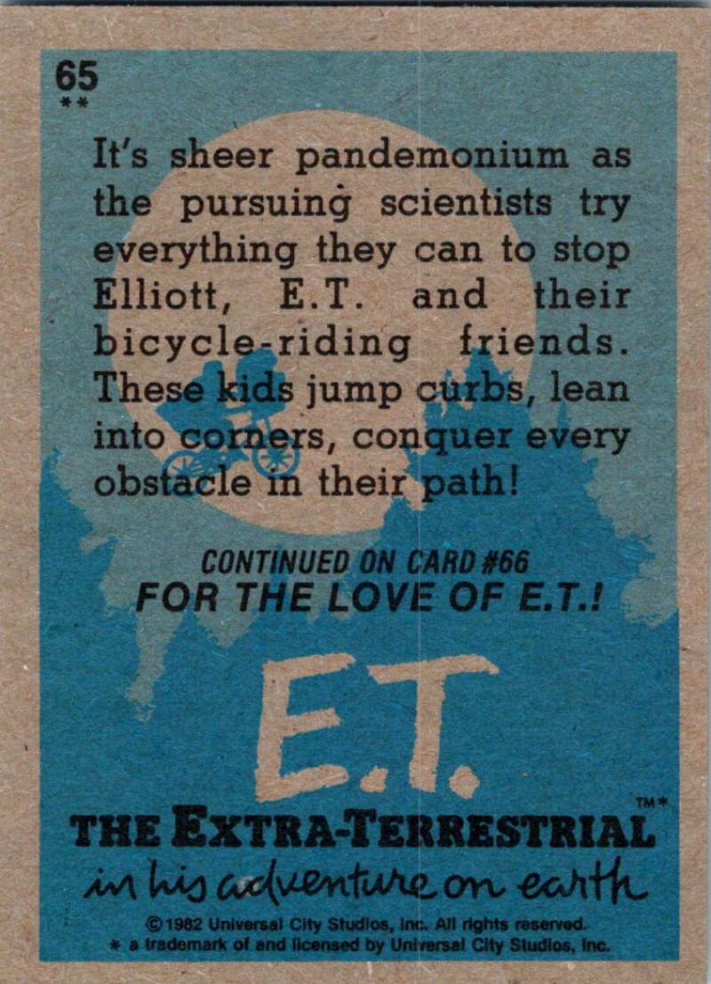 1982 Topps E.T. The Extraterrestrial #65 Bicycle Chase! Image 2