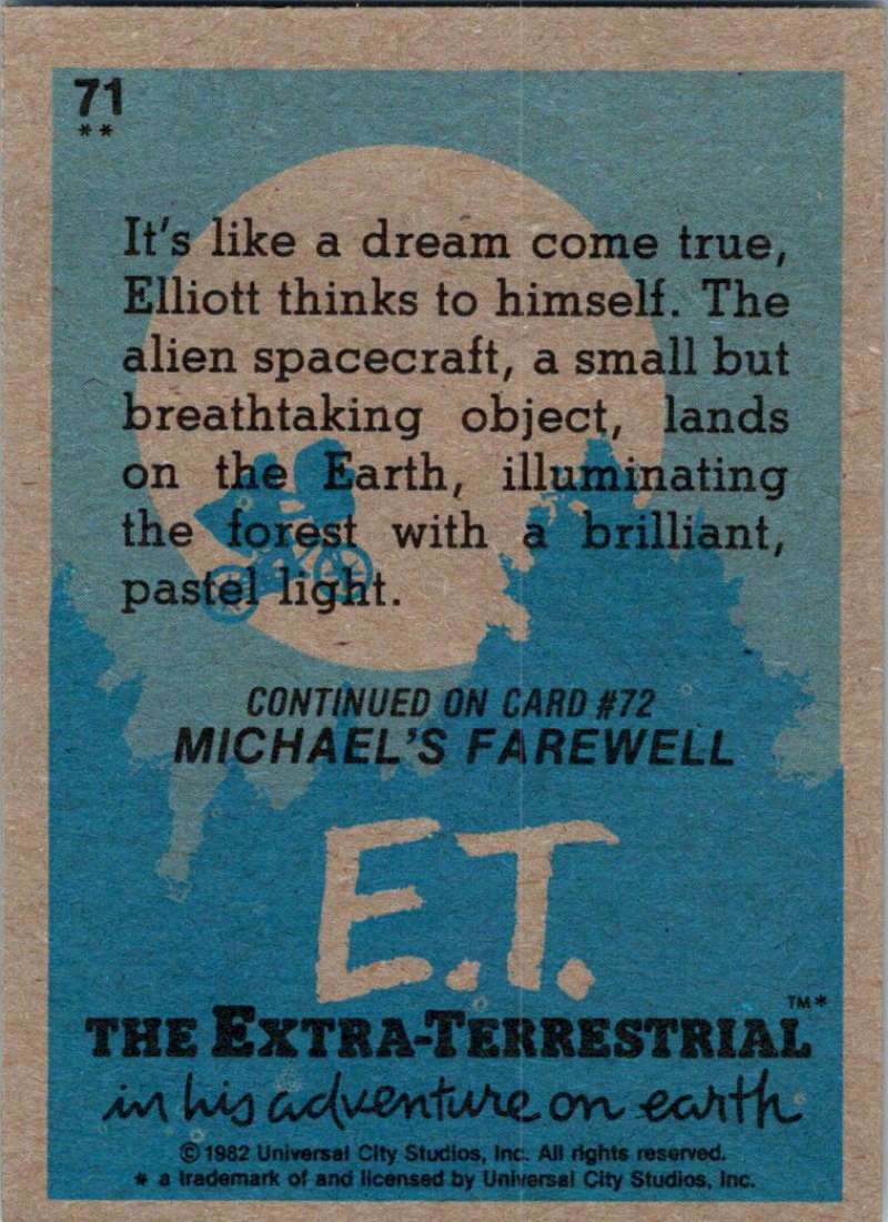 1982 Topps E.T. The Extraterrestrial #71 Cosmic Landing Image 2