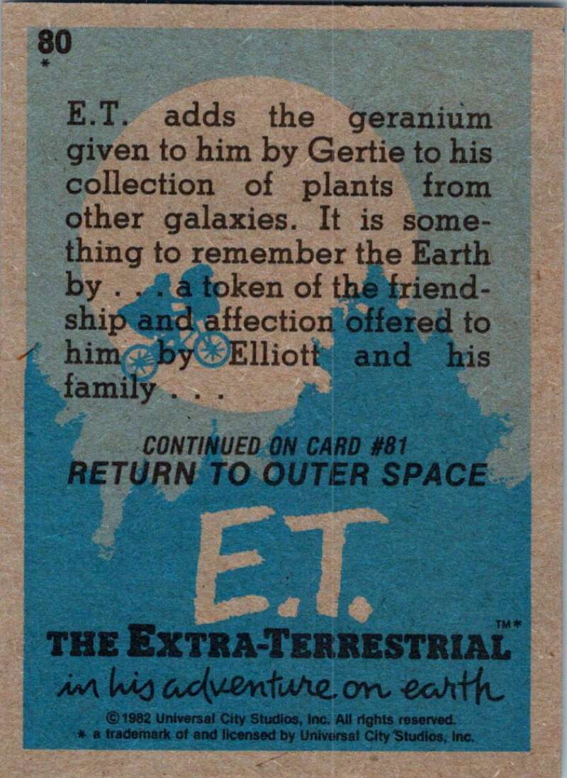 1982 Topps E.T. The Extraterrestrial #80 Interstellar Garden Image 2