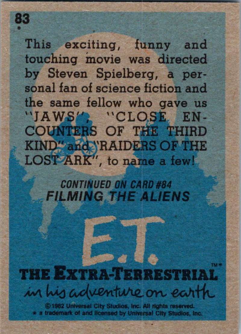 1982 Topps E.T. The Extraterrestrial #83 E.T.'s Director