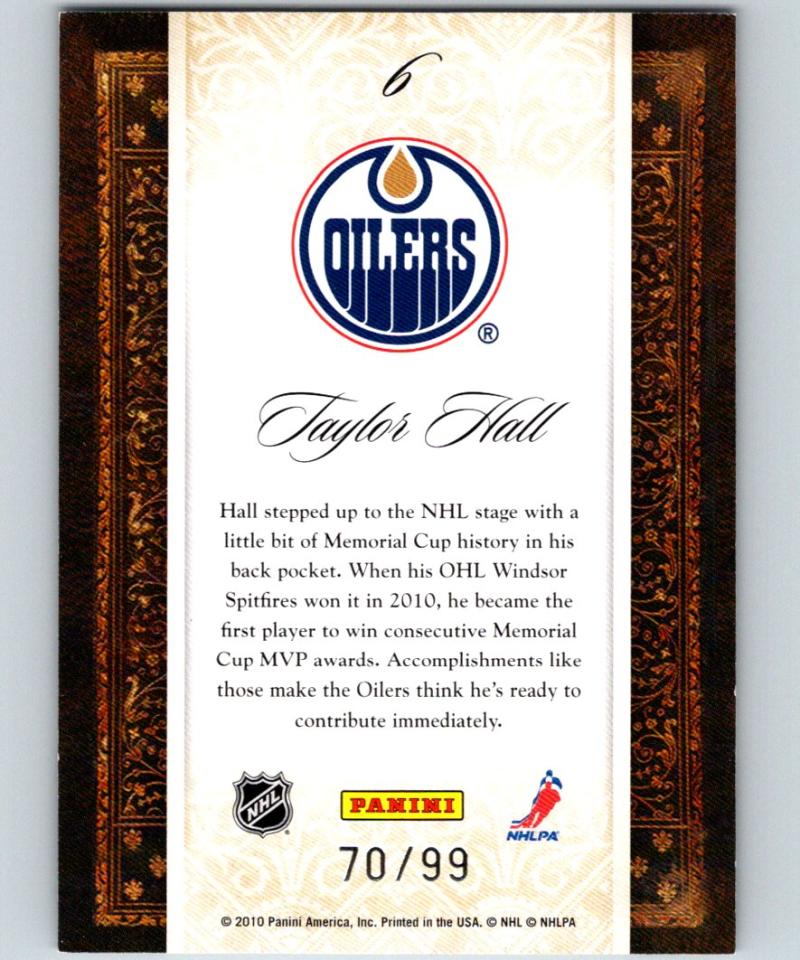 2010-11 Panini Crown Royale Calder Collection #6 Taylor Hall RC 70/99