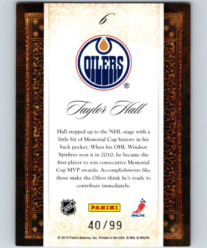2010-11 Panini Crown Royale Calder Collection #6 Taylor Hall RC 40/99