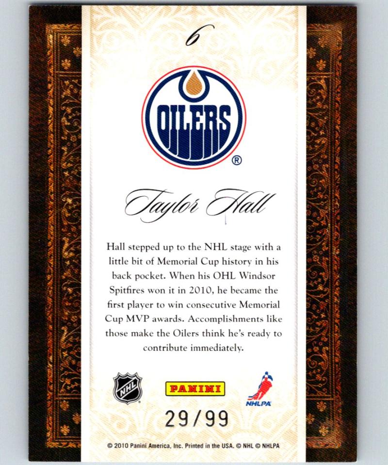2010-11 Panini Crown Royale Calder Collection #6 Taylor Hall RC 29/99