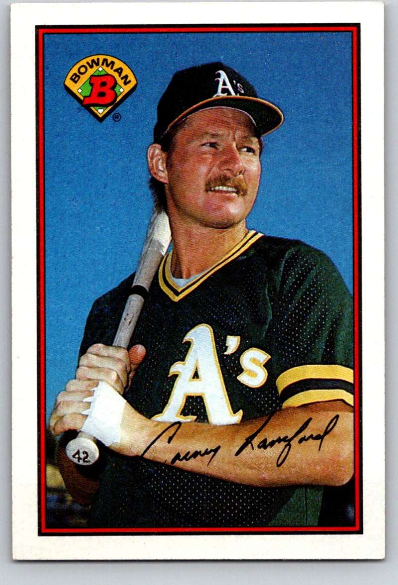 1989 Bowman #198 Carney Lansford Athletics MLB Baseball Image 1