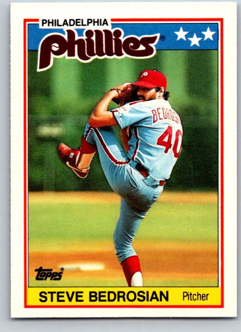 1988 Topps UK Minis #2 Steve Bedrosian Phillies MLB Baseball Image 1