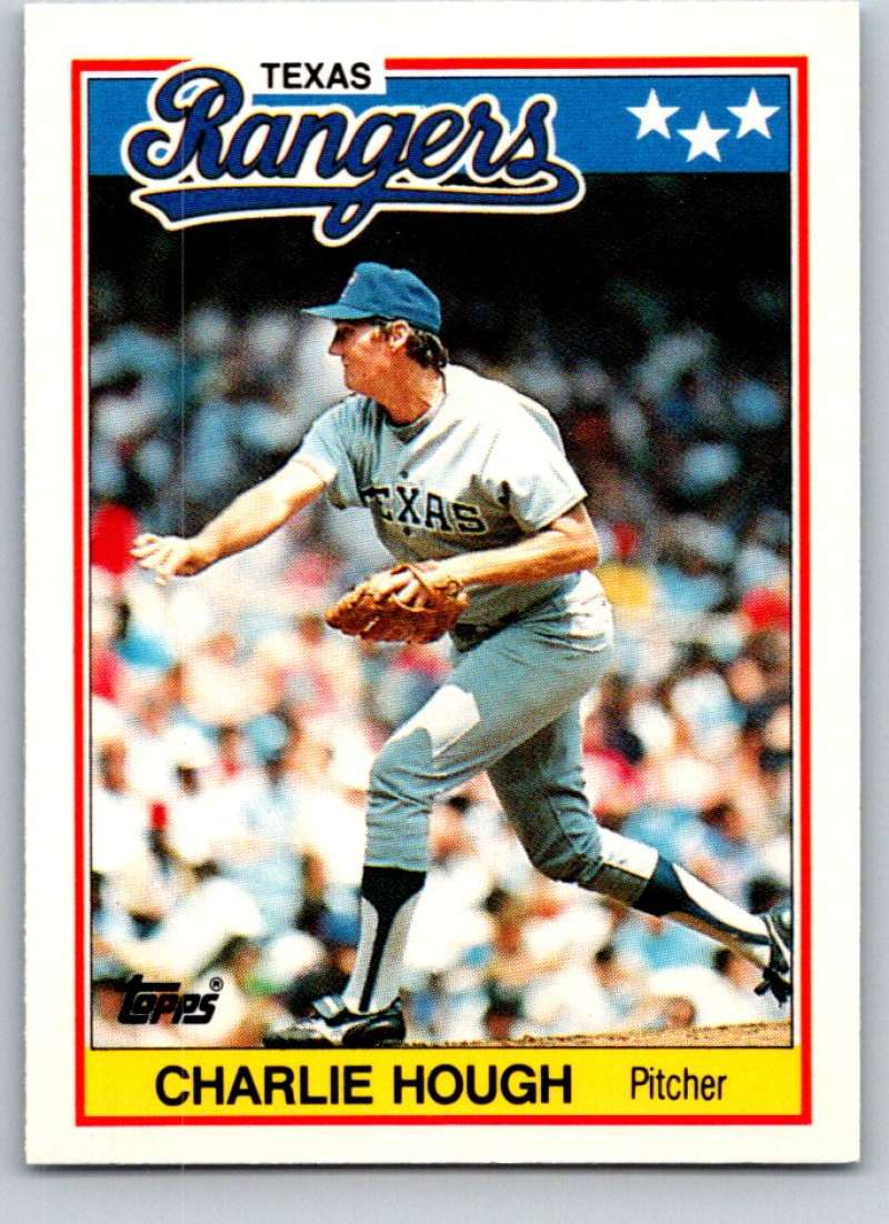 1988 Topps UK Minis #36 Charlie Hough Rangers MLB Baseball Image 1