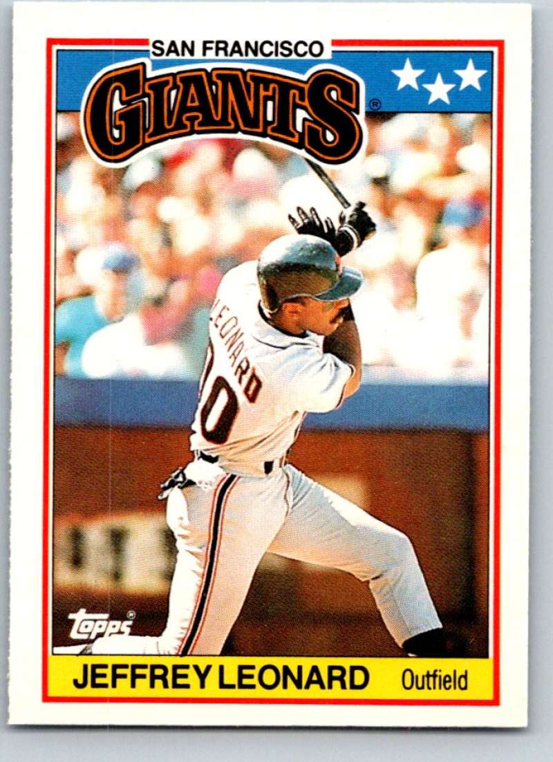 1988 Topps UK Minis #43 Jeffrey Leonard Giants MLB Baseball Image 1