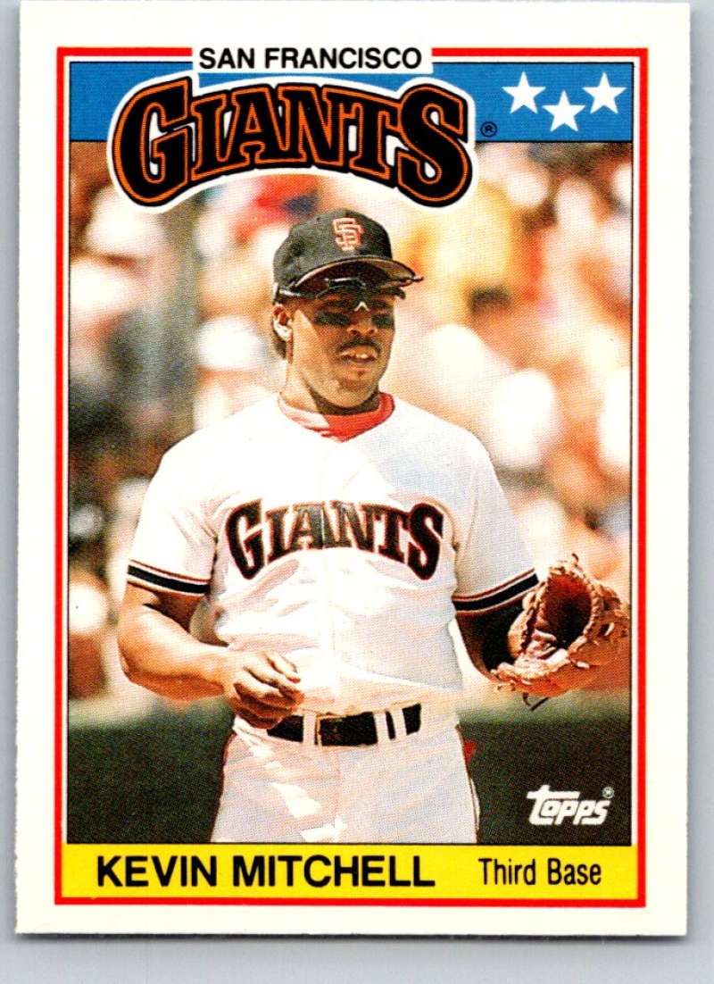 1988 Topps UK Minis #48 Kevin Mitchell Giants MLB Baseball Image 1