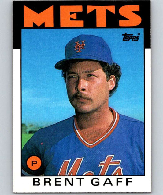 1986 Topps #18 Brent Gaff Mets MLB Baseball Image 1