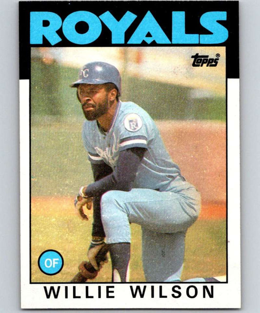 1986 Topps #25 Willie Wilson Royals MLB Baseball Image 1