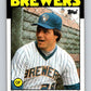 1986 Topps #49 Rick Manning Brewers MLB Baseball Image 1