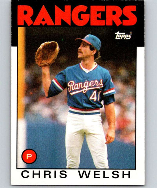 1986 Topps #52 Chris Welsh Rangers MLB Baseball Image 1