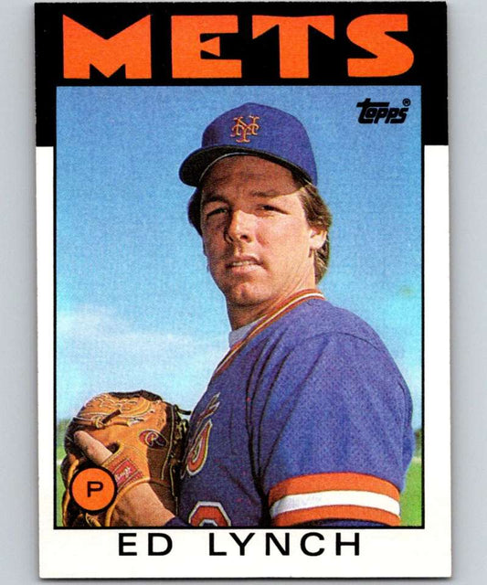 1986 Topps #68 Ed Lynch Mets MLB Baseball Image 1
