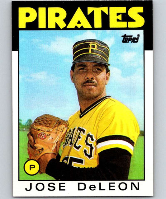 1986 Topps #75 Jose DeLeon Pirates MLB Baseball Image 1