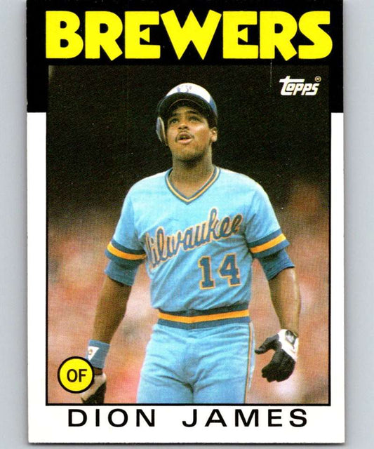1986 Topps #76 Dion James Brewers MLB Baseball Image 1