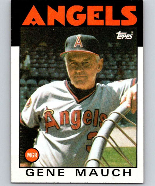1986 Topps #81 Gene Mauch Angels MG MLB Baseball Image 1