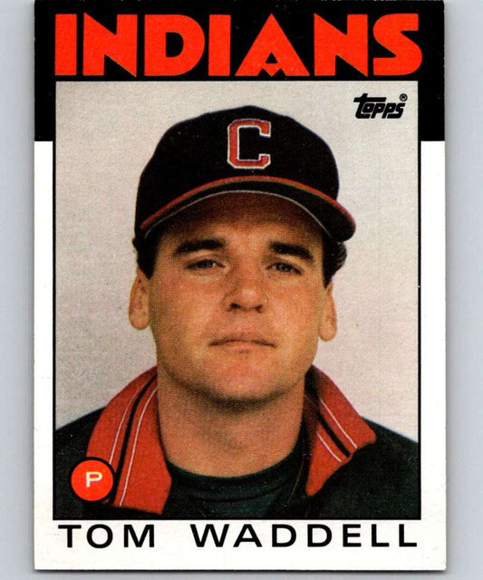 1986 Topps #86 Tom Waddell Indians MLB Baseball Image 1