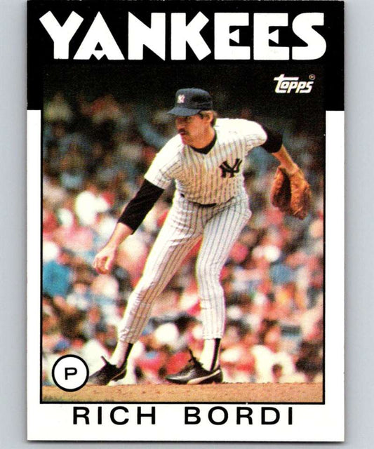 1986 Topps #94 Rich Bordi Yankees MLB Baseball Image 1