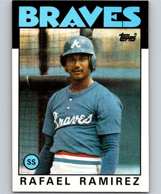 1986 Topps #107 Rafael Ramirez Braves MLB Baseball Image 1