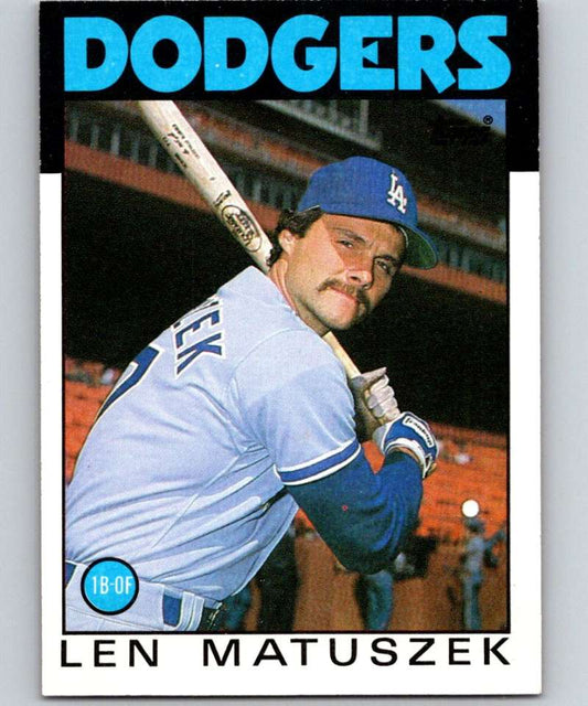 1986 Topps #109 Len Matuszek Dodgers MLB Baseball Image 1