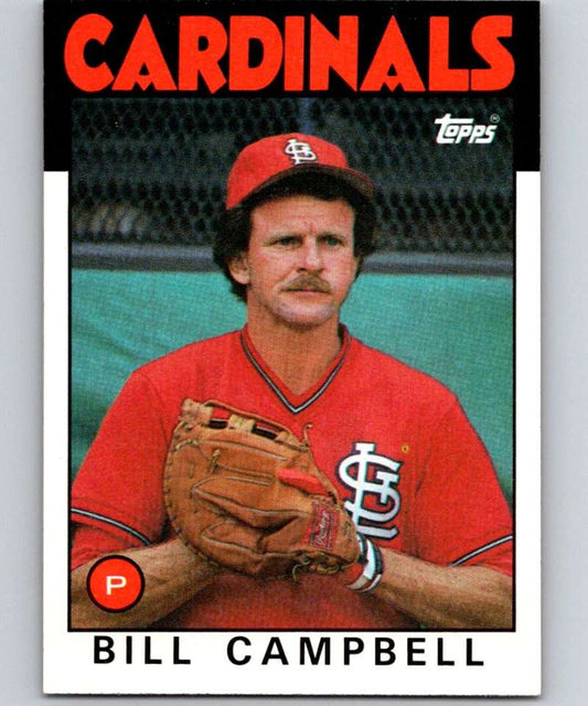 1986 Topps #112 Bill Campbell Cardinals MLB Baseball Image 1
