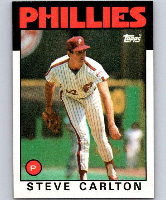 1986 Topps #120 Steve Carlton Phillies MLB Baseball Image 1
