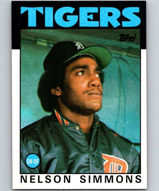 1986 Topps #121 Nelson Simmons Tigers MLB Baseball Image 1