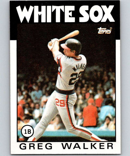 1986 Topps #123 Greg Walker White Sox MLB Baseball Image 1