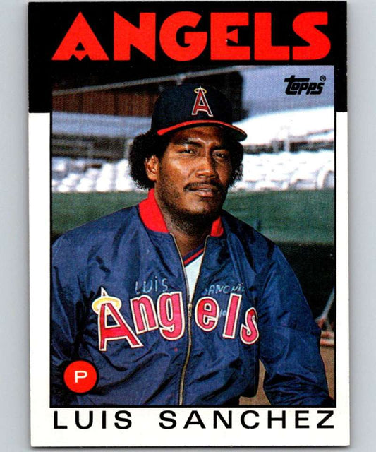 1986 Topps #124 Luis Sanchez Angels MLB Baseball Image 1