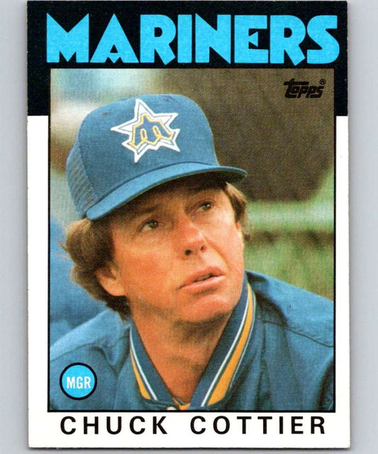1986 Topps #141 Chuck Cottier Mariners MG MLB Baseball Image 1